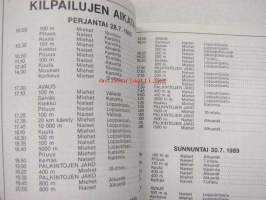 Kalevan kisat Turussa 28.-30.7.1989 käsiohjelma