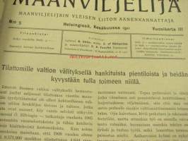 Maanviljelijä 1911 nr 5 sis. mm. G. Hartman / Lincoln lokomobiilit, Turun Rautateollisuus Oy lokomobiilit, puimakoneet -kuvalliset mainokset