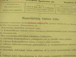 Maanviljelijä 1912 nr 9 sis. mm. G. Hartman / Lincoln lokomobiilit, Kone- ja Siltarakennus Oy kiertomankelit ym. -kuvalliset mainokset