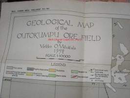 General geological map of the Outolumpu ore field 1 : 10 000 1952 (Veikko O. Vähätalo) -kartta