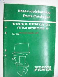 Volvo-Penta 550 Archimedes 55, typ 382 Reservdelskatalog, Parts Catalogue -varaosaluettelo