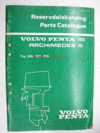 Volvo-Penta 700 Archimedes 70, typ 396, 397, 398 Reservdelskatalog, Parts Catalogue -varaosaluettelo