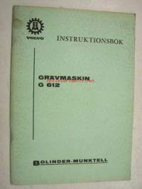 BM Grävmaskin G 612 -instrutionsbok -käyttöohjekirja ruotsiksi