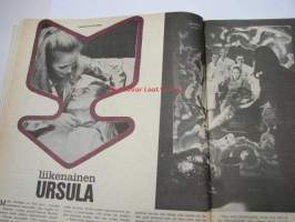 Me naiset 1966 nr 47 sis. mm. seuraavat artikkelit / kuvat; Eila Pennanen, Onko nuoruuden uskonto kahle?, Kun laihdutuskuuri ei johda tuloksiin, Tuksaton synnytys,