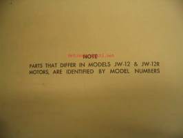 Johnson JW-JWL-12&amp;12R 3hp 1956 parts catalog