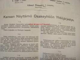 Kansan Näyttämö, Helsinki 1907, Yhtiösopimus ja osakkeiden merkitsemislista