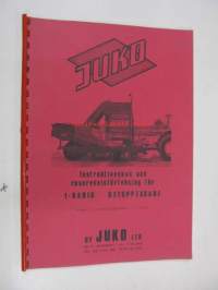 Juko Instruktionsbok och reservdelsförtekning för 1-radig betupptagare från tillverkningsnummer S 1-2500