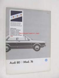 Audi 80 &gt; Mod. 76  Genuine Parts Illustrated Catalogue 1988 -varaosaluettelo