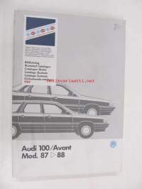 Audi 100 / Avant Mod. 87 &gt; 88 Genuine Parts Illustrated Catalogue 1989 -varaosaluettelo