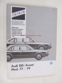 Audi 100 / Avant Mod. 77 &gt; 79 Genuine Parts Illustrated Catalogue 1988 -varaosaluettelo
