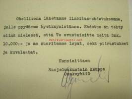 Suojeluskuntain Kauppa Osakeyhtiö 10.9.1928 -asiakirja Littoinen Oy:lle