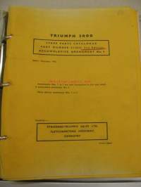 Triumph 2000 Saloon Spare Parts Catalog -varaosaluettelo englanniksi