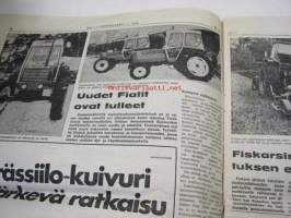 Koneviesti 1976 nr 1 -mm. Artikkelit, mainokset, kuvat; Raket 521 E, Hankmo, Vakola parsinavettatutkimus, Uudet Fiat-traktorit, Viljankuivurit 1976, Wartburg 353 W,