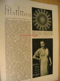 Oma Koti 1933 nr 3 Kansi Martta Wendelin, aihe : nainen kuorii perunoita