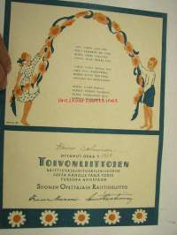 Suomen Opettajain Raittiusliitto, toivonliittojen raittiuskirjoituskilpailu, Kaino  Salminen 1939 -osallistumistodistus