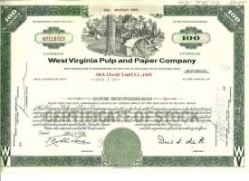 West Virginia Pulp and Paper Company   osakekirja  USA 1966