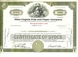 West Virginia Pulp and Paper Company   osakekirja  USA 1960