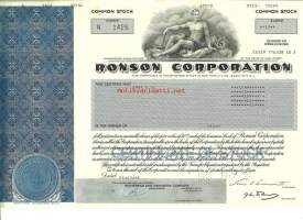 Ronson Corporation   osakekirja  USA 1986