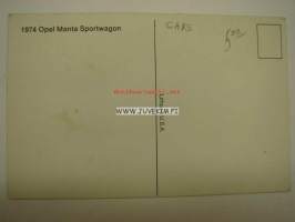 Opel Manta Sportwagon 1974 -mainospostikortti