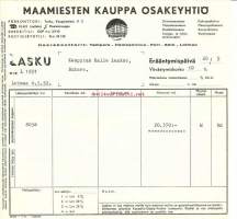 Maamiesten Kauppa  Oy  - lasku nr 1851 ,  firmalomake 1952