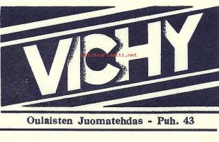 Vichy - Oulaisten Juomatehdas,  juomaetiketti