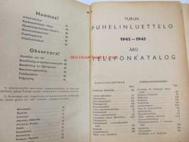 Turun puhelinluettelo, Turku - Åbo telefonkatalog 1942-1943