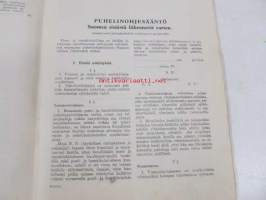 Puhelinohjesääntö Suomen sisäistä liikennettä varten (Antanut posti- ja lennätinhallitus 1939)