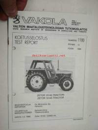 Zetor 10145 Vakola koetusselostus 1190 1986