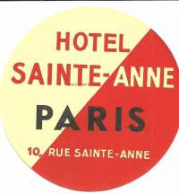 Hotel  Sainte-Anne Paris  - matkalaukkumerkki