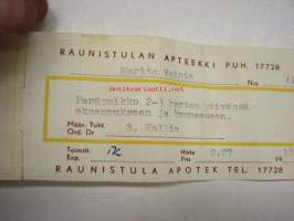 Raunistulan Apteekki Turku, 18.4.1964 (4257) -apteekkisignatuuri