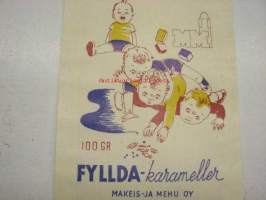 Fyllda karameller / Makeis ja Mehu Oy -karamellipussi