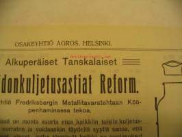 Maidonkuljetusastiat Reform Agros myyntiesite v. 1910