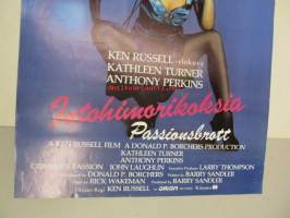 Intohimorikoksia - Passionsbrott -elokuvajuliste, Katheleen Turner, Anthony Perkins, Ken Russell
