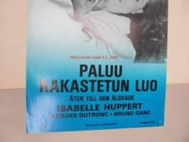 Paluu rakastetun luo - Åter till den älskade -elokuvajuliste, Isabelle Huppert, Jacques Dutronc, Bruno Ganz