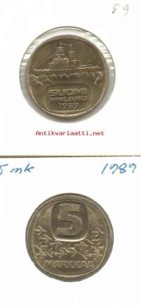 5 markkaa  1989
