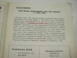 Turun Riento koripallo mestaruussarja 1962 -käsiohjelma
