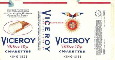 Viceroy    - tupakkaetiketti,  avattu tuotepaketti -kääre