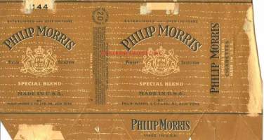 Philip Morris &amp; Co Ltd - tupakkaetiketti,  avattu tuotepaketti -kääre