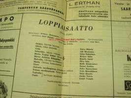 Tampereen teatteri näytäntökausi 1942-43 &quot;Loppiaisaatto&quot; -näytelmä, käsiohjelma