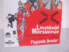 Lentävät morsiamet - Flygande Brudar -elokuvajuliste, Jerry Lewis, Tony Curtis, John Rich