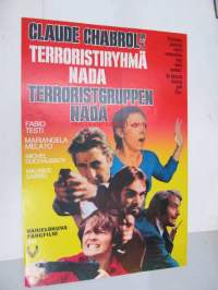 Terroristiryhmä Nada - Terroristgruppen Nada -elokuvajuliste, Fabio Testi, Mariangela Melato, Claude Chabrol