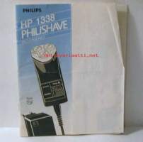 Philipsho 1338  philishave partakone,ohjekirja