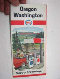 ENCO / Oregon, Washington - Happy Motoring - Put a tiger in your tank -map / Humble Oil and Refining Company -kartta