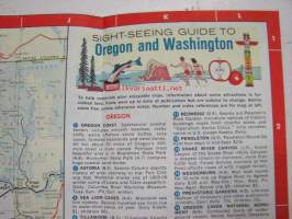 ENCO / Oregon, Washington - Happy Motoring - Put a tiger in your tank -map / Humble Oil and Refining Company -kartta
