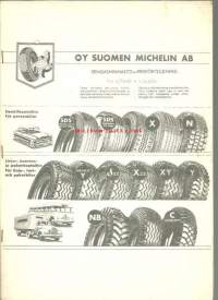 Suomen Michelin Oy Ab - rengashinnasto 1960
