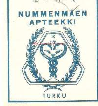 Nummenmäen Apteekki  , resepti  signatuuri   1963