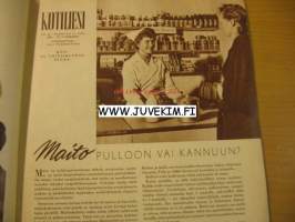 Kotiliesi 1955 nr 15, elokuu ajankuvaa ja mainoksia Tunnettuja naisia: Lilli Syvänen. Tapiolan sisustusnäyttely, artikkeli ja 9 kuvaa.