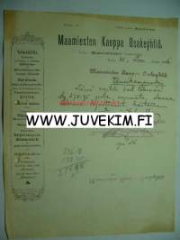 Maamiesten Kauppa Osakeyhtiö Turku 31.1.1896 -asiakirja