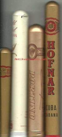 Hofnar Atlanta, Cold Label Casanova,Hofnar Cuba Cabana ja Portino, sikarituubi 4 kpl, alumiinia  - tupakkaetiketti