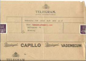 Telegram, Uddevalla 1928 - sähkösanoma